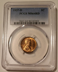 1937 D Lincoln Wheat Cent MS64 RED PCGS