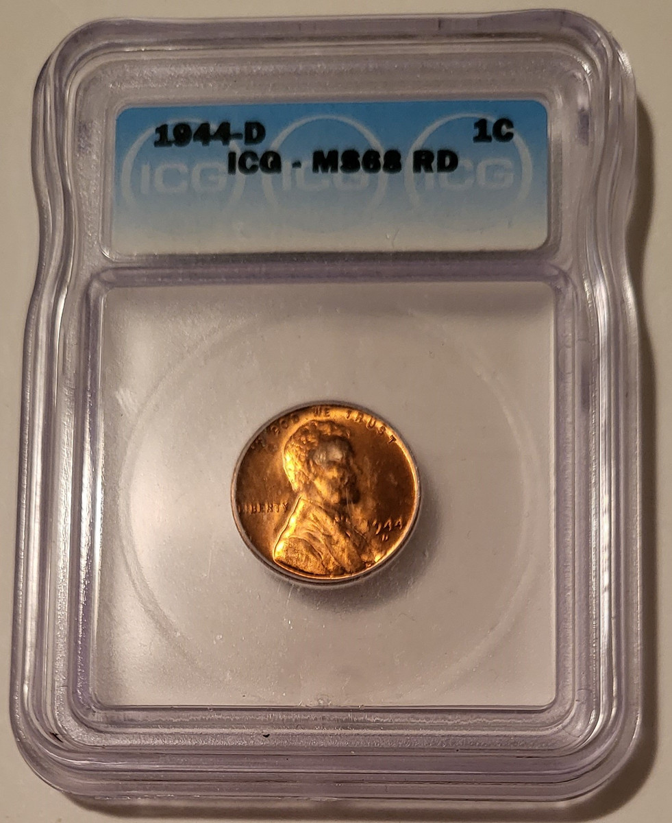 1944 D Lincoln Wheat Cent MS68 RED ICG - Talos Numismatics