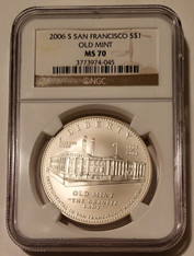 2006 S San Francisco Old Mint Commemorative Silver Dollar MS70 NGC