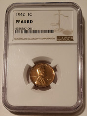 1942 Lincoln Wheat Cent PF64 RED NGC Low Proof Mintage