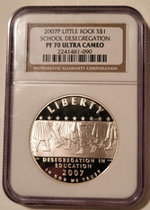 2007 P Little Rock School Desegregation Commemorative Silver Dollar Proof PF70 UC NGC