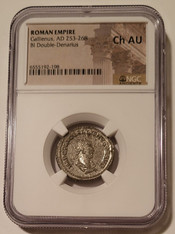 Roman Empire Gallienus AD 253-268 BI Double Denarius (Silvering?) Ch AU NGC