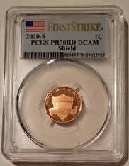 2020 S Lincoln Shield Cent Proof PR70 RED DCAM PCGS First Strike