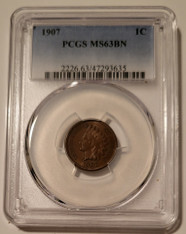 1907 Indian Head Cent MS63 BN PCGS