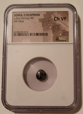 Ancient Greek Ionia - Colophon - c 6th Century BC AR Obol Ch VF NGC
