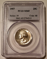 1957 Washington Quarter MS65 PCGS