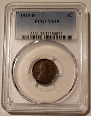 1925 D Lincoln Wheat Cent VF35 PCGS