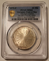 Germany - Federal Republic - 1972 F Silver 10 Mark Olympic Games MS66 PCGS