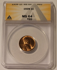 1939 Lincoln wheat cent penny ms64 anacs aa