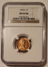 1949 S Lincoln Wheat Cent MS66 RED NGC