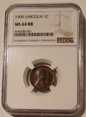 1909 Lincoln Wheat Cent MS64 RB NGC