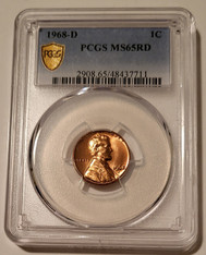 1968 D Lincoln Memorial Cent MS65 RED PCGS