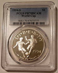 1994 S World Cup Commemorative Silver Dollar Proof PR70 DCAM PCGS