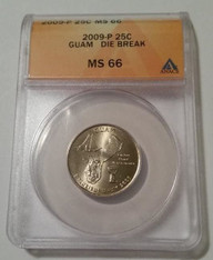 2009 P Guam Territories Quarter Die Break Error MS66 ANACS