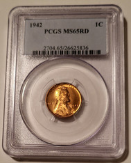 1942 Lincoln Wheat Cent MS65 RED PCGS