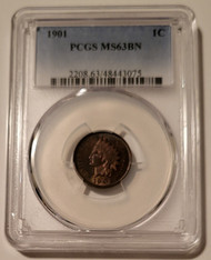 1901 Indian Head Cent MS63 BN PCGS
