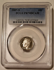 2007 S Clad Roosevelt Dime Proof PR70 DCAM PCGS