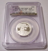 2013 S Silver Great Basin NP Quarter PR70 DCAM PCGS Flag Label