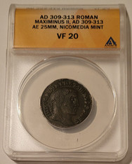 Roman Empire Maximinus II AD 309-313 AE 25mm Nicomedia Mint VF20 ANACS