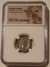 Roman Empire Gallienus AD 253-268 BI Double Denarius (Silvering?) AU NGC