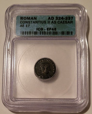Roman Empire Constantius II AD 324-337 As Caear AE 17mm XF45 ICG