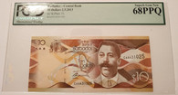 Barbados 2013 10 Dollars Bank Note Superb Gem New 68 PPQ PCGS Currency