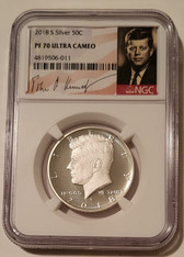 2018 S Silver Kennedy Half Dollar Proof PF70 UC NGC Portrait Label