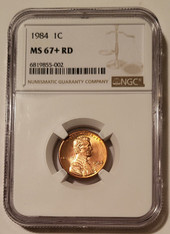 1984 Lincoln Memorial Cent MS67+ NGC Toning