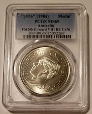 Australia 1984 Medal "1936" Edward VIII FM20b RE CuNi MS69 PCGS