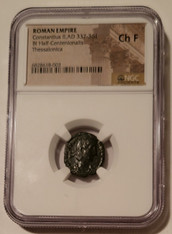 Roman Empire Constantius II AD 337-361 BI Half Centenionalis Thessalonica Ch F NGC