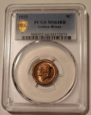 Guinea-Bissau 1933 5 Centavos MS64 RB PCGS