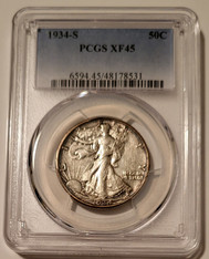 1934 S Walking Liberty Half Dollar XF45 PCGS