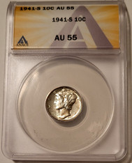 1941 S Mercury Dime AU55 ANACS