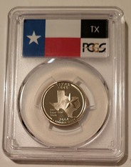 2004 S Clad Texas State Quarter Proof PR70 DCAM PCGS Flag Label