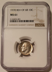 1970 Roosevelt Dime Reverse of 68 Variety FS-901 MS61 NGC