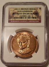 2011 Eliza Johnson First Spouse Bronze Medal U.S. Mint BU NGC