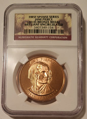 2010 Jane Pierce First Spouse Bronze Medal U.S. Mint BU NGC