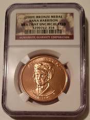 2009 Anna Harrison First Spouse Bronze Medal U.S. Mint BU NGC
