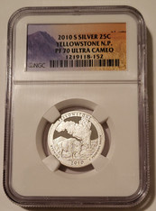 2010 S Silver Yellowstone NP Quarter Proof PF70 UC NGC Portrait Label