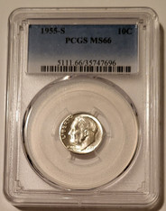 1955 S Roosevelt Dime MS66 PCGS