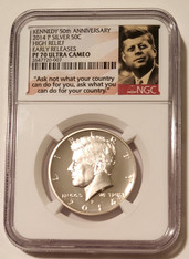 2014 P Kennedy Silver Half Dollar High Relief Proof PF70 UC NGC Early Releases