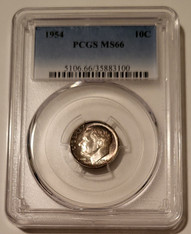 1954 Roosevelt Dime MS66 PCGS Toned