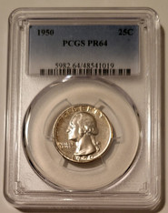 1950 Washington Quarter PR64 PCGS Toning Low Proof Mintage