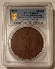 Germany Weimar Republic porcelain medal pcgs