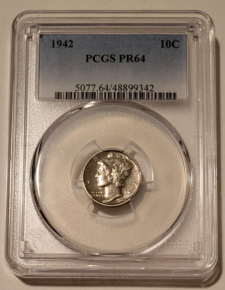 1942 Mercury dime proof pr64 pcgs