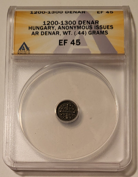 Hungary-middle-ages-silver-denar-xf45-anacs-aa