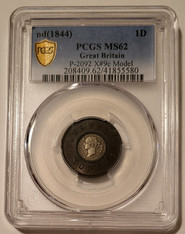 britain-1844-penny-model-ms62-pcgs-a