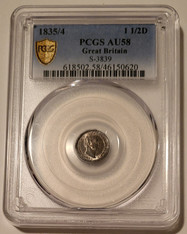 Great Britain William IV 1835/4 Silver 1 1/2 Pence AU58 PCGS