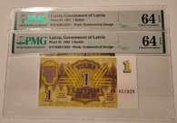 latvia-1992-1-rublis-notes-consecutive-serials-ch-unc-64-epq-pmg-a