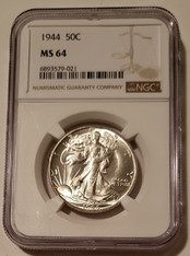1944 walking liberty silver half dollar ms64 ngc a